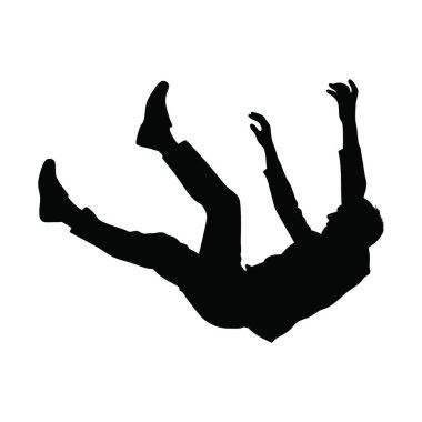 Beyaz arka planda bir adamın vektör silueti.