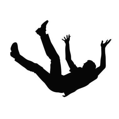 Beyaz arka planda bir adamın vektör silueti.