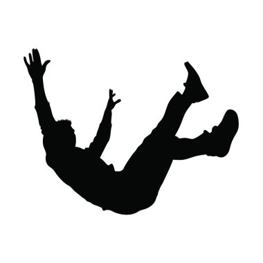 havada atlama adam silüeti.