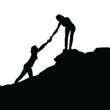 Beyaz arka planda bir çiftin silueti.