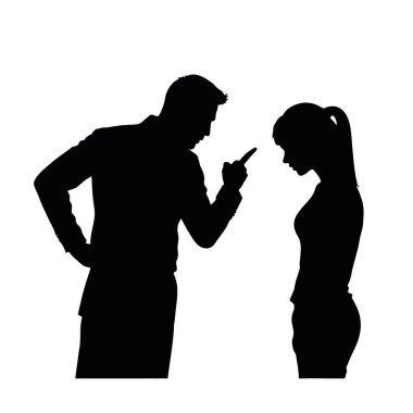 Tartışan bir çiftin vektör silueti