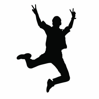 Beyaz arka planda bir adamın vektör silueti.