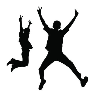 Beyaz arka plan üzerinde insanların siluet vektör.