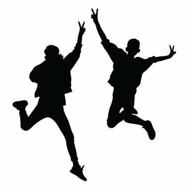 erkeklerin siluet vektör.