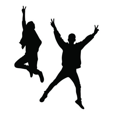 Dans eden ve dans eden bir çift. vektör