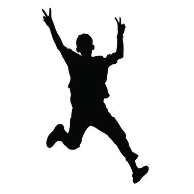 Adam beyaz zemin üzerine siluet vektör.