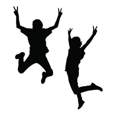 Beyaz arka planda zıplayan iki adam..