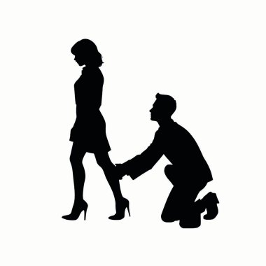 Bir kadın ve erkeğin silueti.