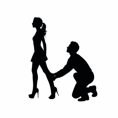 Yürekli bir kadın ve erkeğin silueti