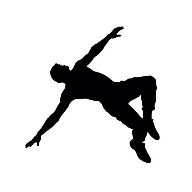 Beyaz arka planda dansçı silueti