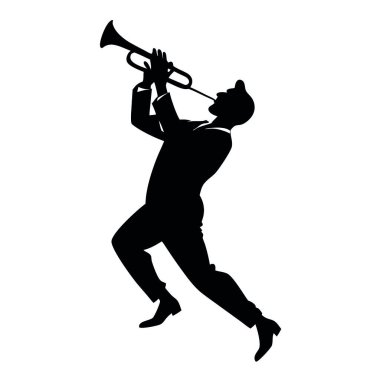 Caz trompetçisi silueti