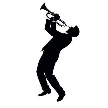 Saksafon çalan adamın silueti.