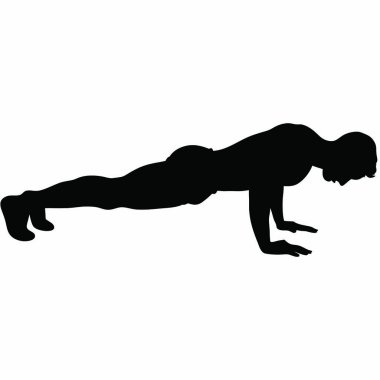 Siyah siluet adam egzersiz yapıyor.