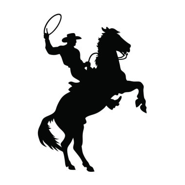 At süren siluet binicisi.