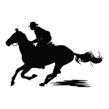 Beyaz arkaplanda bir atın vektör silueti.