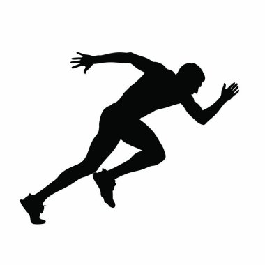 Bir koşucunun silueti. vektör illüstrasyonu.