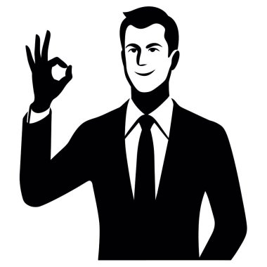 İş adamı tamam işareti gösteriyor