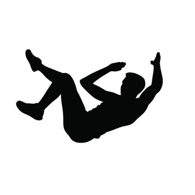 Beyaz arka planda yoga yapan bir adamın silüeti