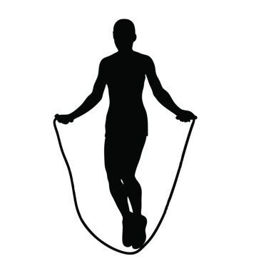 İp atlayan silueti olan kadın.