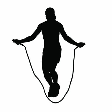 İple atlayan adamın silueti.