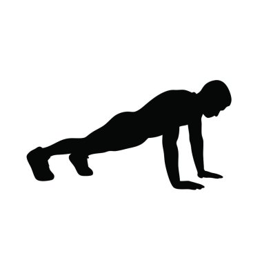 Yoga yapan bir adamın silüeti..