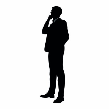 Telefonu olan bir adamın silueti.