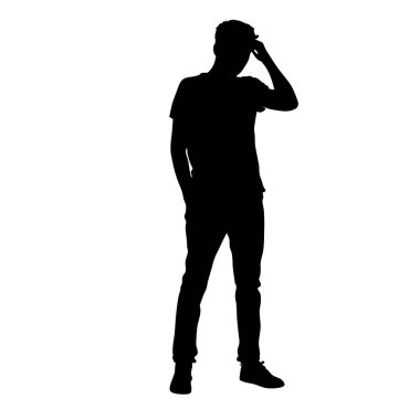 Genç adam arkasında duruyor.