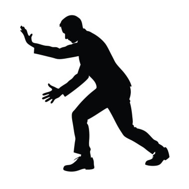 Beyaz arka planda dans eden adamın silüeti