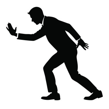 Siluet iş adamı dans ediyor