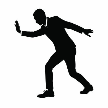 Beyaz arka planda iş adamının silüeti