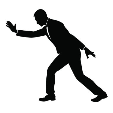 Beyaz arka planda oynayan adamın vektör silueti.