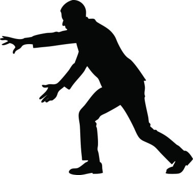 Adam beyaz zemin üzerine siluet vektör.