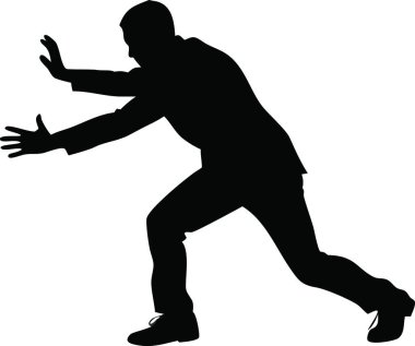 Beyaz arka planda dans eden adamın silueti. vektör illüstrasyonu