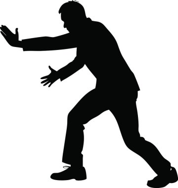 Beyaz arka planda dans eden bir adamın silüeti..