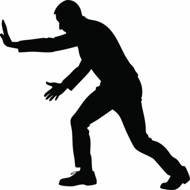 Yoga yapan bir adamın vektör silueti