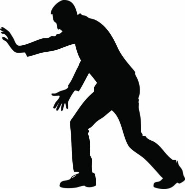 Dans eden bir adamın silueti