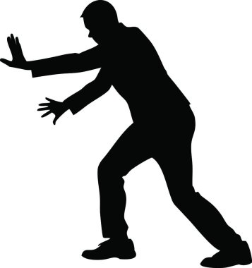 Dans eden bir adamın silueti