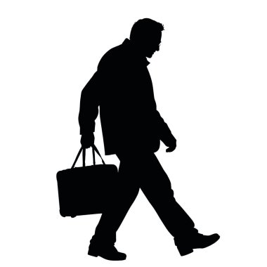 Çantalı iş adamı silueti