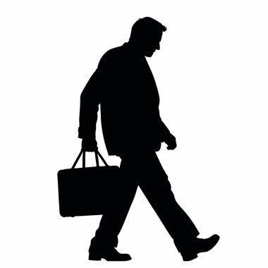 Arka planda çanta olan bir iş adamı silueti.