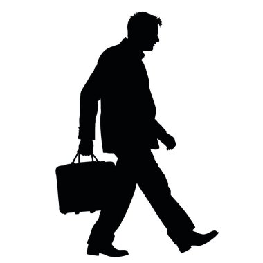 Beyaz arka plan üzerinde işadamı siluet vektör.