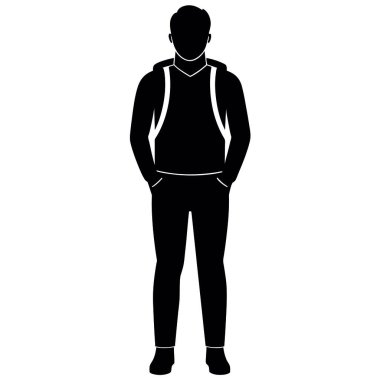 Beyaz arka planda duran adam.