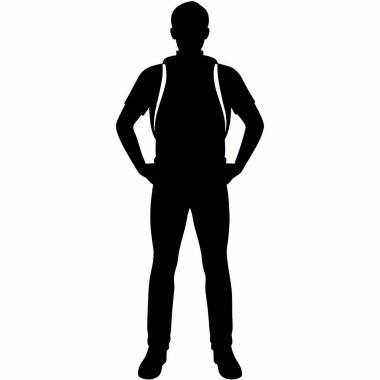 Kollarını kavuşturmuş bir adamın silüeti.