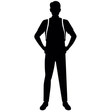 Adam beyaz zemin üzerine siluet vektör.