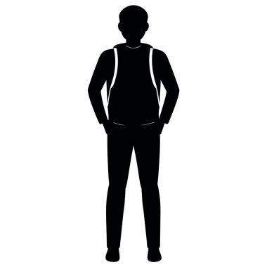 erkek siyah silueti çizimi