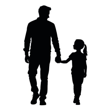 baba ve kız silueti