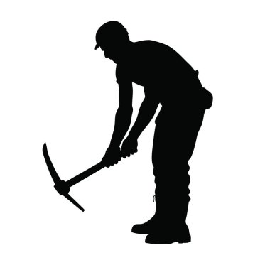 Balta vektör çizimi olan bir adamın silueti