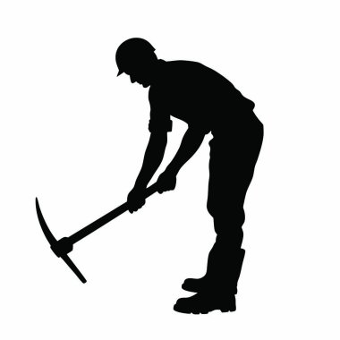 Çekiçli bir adamın silueti.