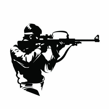 Bir keskin nişancı tüfeği silüeti