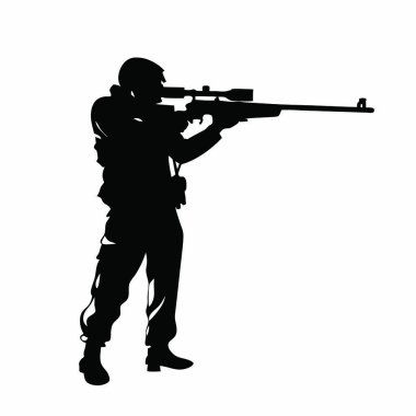 Tüfekli siluetli asker.