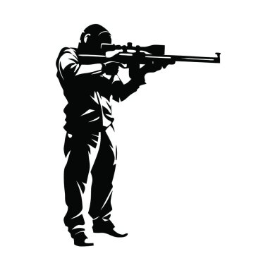 Tüfekli bir askerin vektör silueti